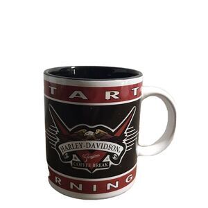 Harley Davidson Genuine Tea Coffee Break Mug 4" 1998 Kickstart Your Morning